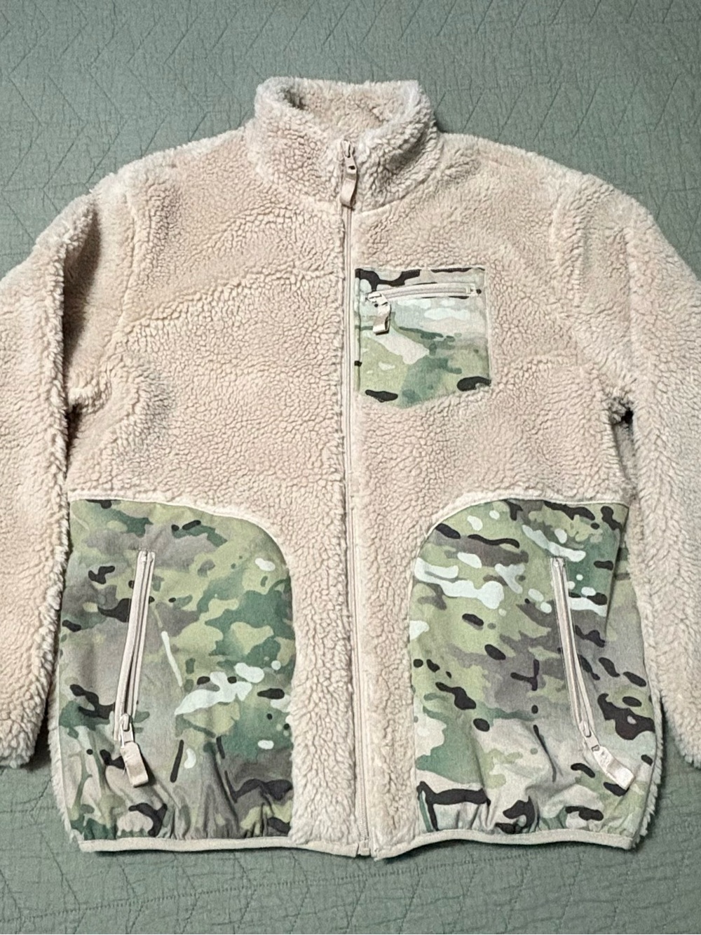 QILO NYC OG Sherp Fleece Jacket Large Desert Multicam